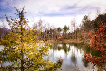 small lake in  the italian mountains