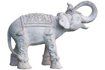 Thailand elephant statue isolated on white background ,with clipping path
