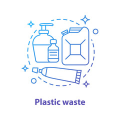 Plastic waste concept icon