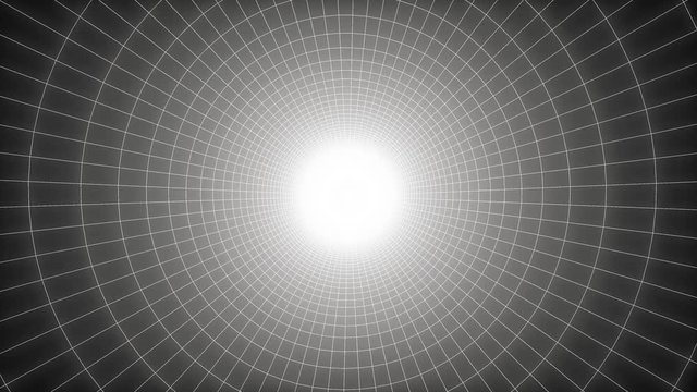 Abstract Tunnel Technology Background/ 4k animation of an abstract wireframe grid technologic tunnel scrolling forward