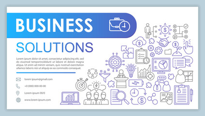 Business solutions advertising web banner vector template