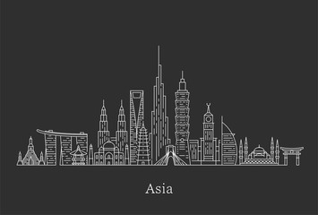 Asia skyline. Travel and tourism background.
