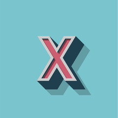 Fototapeta premium Retro 3D character from a fontset, vector illustration
