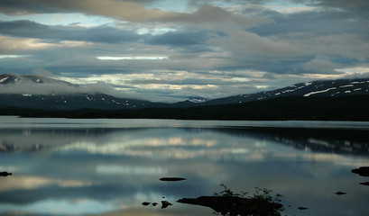 lake and mountains