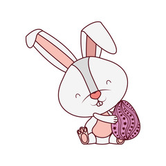 easter rabbit with egg isolated icon