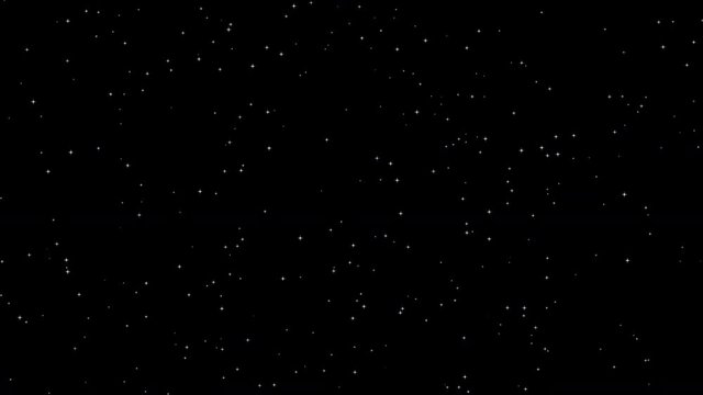 Seamless loop of bright stars twinkling on black background. 