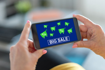 Big sale concept on a smartphone