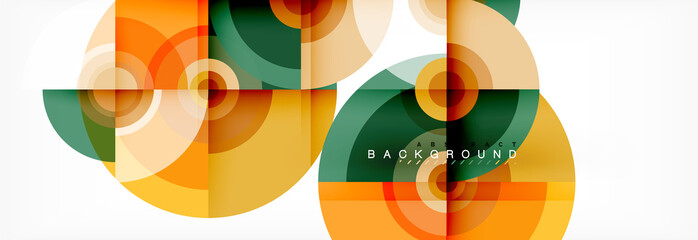 Flying circles geometric abstract background