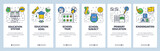 Web site onboarding screens. School education system, primary school and kindergarten. Menu vector banner template for website and mobile app development. Modern design flat illustration.