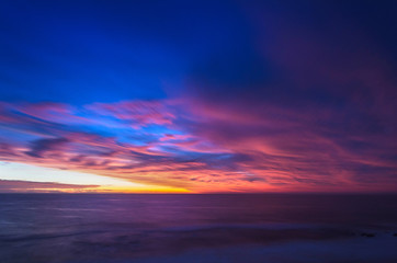 Atardecer en el mar de Chile
