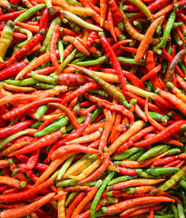 Chili background / Fresh red and green chilli pepper texture