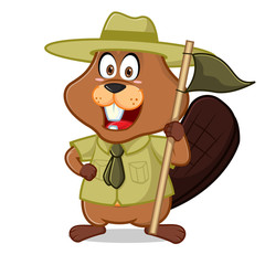 Beaver as boy scout or ranger
