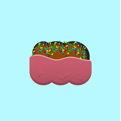 Sweet character from a fontset with, vector illustration