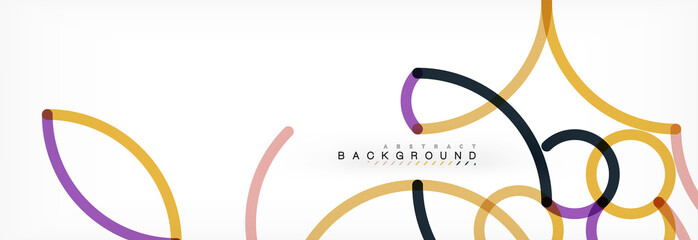 Curly lines abstract background, color overlapping linear texture