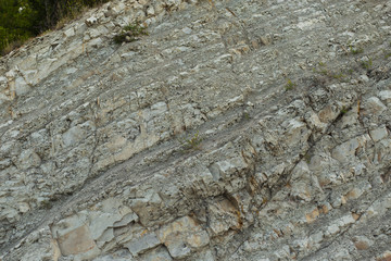 The layered mountains of the Cretaceous period. Paleogeological object 
