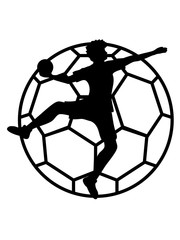 Obraz premium handball springen werfen sport rund kreis verein spaß spielen team mannschaft muster spieler trikot cool design logo clipart fußball kicker