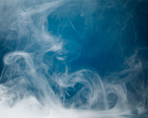 dense smoke on blue background