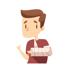 Man with broken arm vector isolated illustration