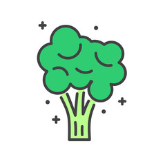 Broccoli line icon on white background for graphic and web design, Modern simple vector sign. Internet concept. Trendy symbol for website design web button or mobile app
