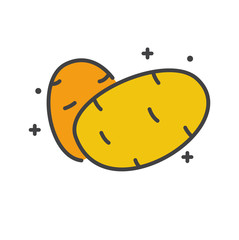 Potato line icon on white background for graphic and web design, Modern simple vector sign. Internet concept. Trendy symbol for website design web button or mobile app