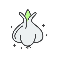 Garlic line icon on white background for graphic and web design, Modern simple vector sign. Internet concept. Trendy symbol for website design web button or mobile app