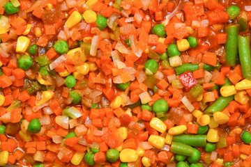 Frying pan with vegetables