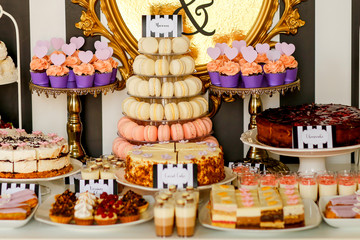 Luxury candy bar with delicious sweets