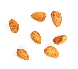 almonds isolated on white background