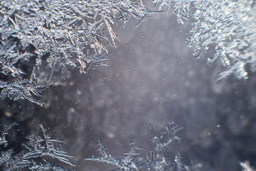 snow pattern on the glass from frost