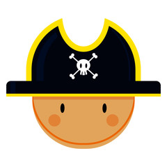 Cute Cartoon Pirate Captain Face