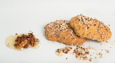Traditional greek honey cookies with nuts called melomakarouna.