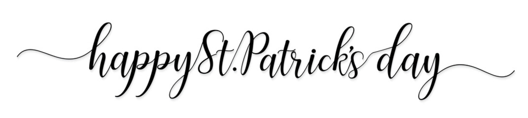 Vector illustration: Handwritten elegant modern brush lettering composition of Happy St. Patrick's Day