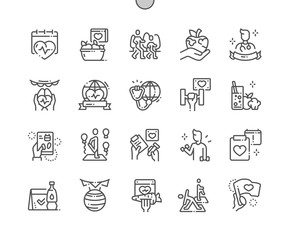World Health Day Well-crafted Pixel Perfect Vector Thin Line Icons 30 2x Grid for Web Graphics and Apps. Simple Minimal Pictogram