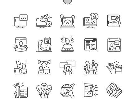 Webmaster's Day Well-crafted Pixel Perfect Vector Thin Line Icons 30 2x Grid for Web Graphics and Apps. Simple Minimal Pictogram