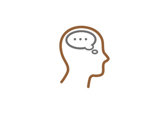 Creative Human Head Chat Logo