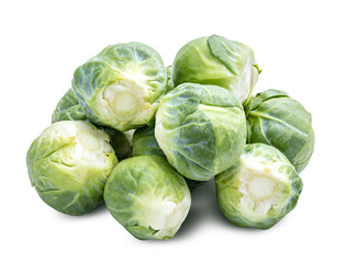 Brussels sprouts isolated on white background