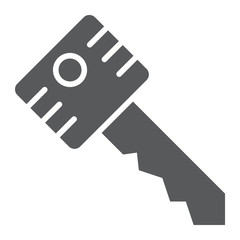 Key glyph icon, security and lock, unlock sign, vector graphics, a solid pattern on a white background.