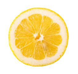 Part of lemon isolated on white background