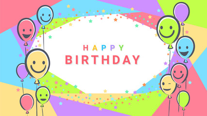 Colorful Birthday design banner background for greeting cards or poster with balloon, vector illustration