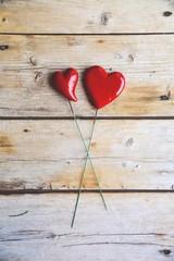Love - Valentinstag Hintergrund rote Herzen - Happy Valentine's Day  Grußkarte