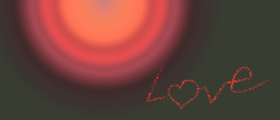 abstract spring background, pink sun, green lawn