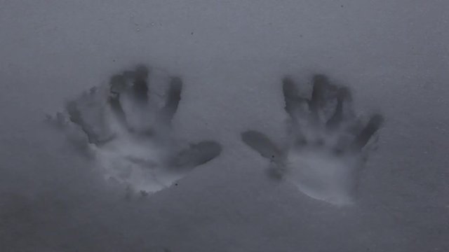 snow hands trace background