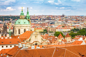 Skyline view on Lesser Town in Prague, Czech Republic, Europe.