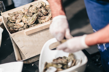 Oysters at a festive event