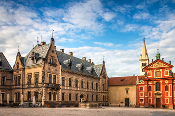 Fototapeta na wymiar St. George's Basilica on square at the Castle District of Prague, Czech Republic, Europe.