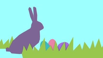  Easter color composition: bunny and eggs