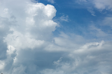 Lush clouds in the blue sky