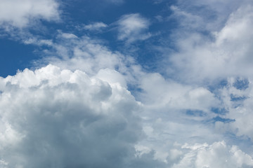 Lush clouds in the blue sky