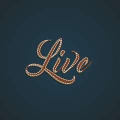 Realistic leather word, vector illustration