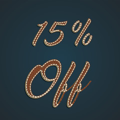 Realistic leather percentage set, vector illustration